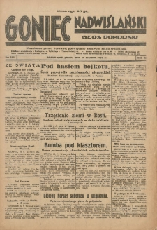 Goniec Nadwiślański: Głos Pomorski: Niezależne pismo poranne, poświęcone sprawom stanu średniego 1930.09.26 R.6 Nr223