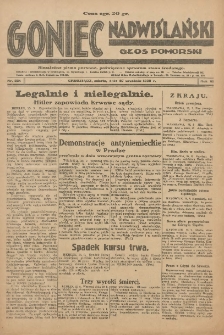 Goniec Nadwiślański: Głos Pomorski: Niezależne pismo poranne, poświęcone sprawom stanu średniego 1930.09.27 R.6 Nr224