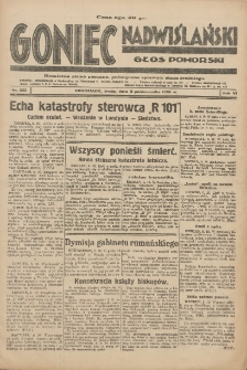 Goniec Nadwiślański: Głos Pomorski: Niezależne pismo poranne, poświęcone sprawom stanu średniego 1930.10.08 R.6 Nr233