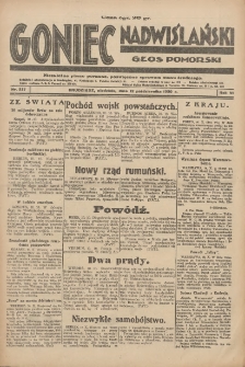 Goniec Nadwiślański: Głos Pomorski: Niezależne pismo poranne, poświęcone sprawom stanu średniego 1930.10.12 R.6 Nr237