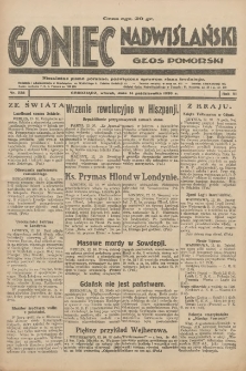 Goniec Nadwiślański: Głos Pomorski: Niezależne pismo poranne, poświęcone sprawom stanu średniego 1930.10.14 R.6 Nr238