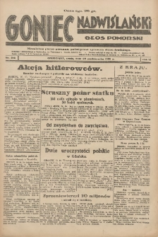 Goniec Nadwiślański: Głos Pomorski: Niezależne pismo poranne, poświęcone sprawom stanu średniego 1930.10.22 R.6 Nr245
