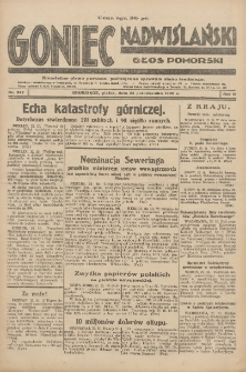 Goniec Nadwiślański: Głos Pomorski: Niezależne pismo poranne, poświęcone sprawom stanu średniego 1930.10.24 R.6 Nr247
