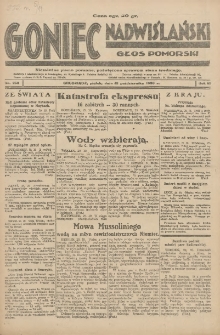 Goniec Nadwiślański: Głos Pomorski: Niezależne pismo poranne, poświęcone sprawom stanu średniego 1930.10.31 R.6 Nr253