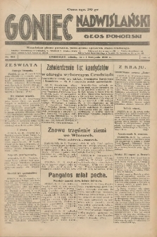 Goniec Nadwiślański: Głos Pomorski: Niezależne pismo poranne, poświęcone sprawom stanu średniego 1930.11.01 R.6 Nr254