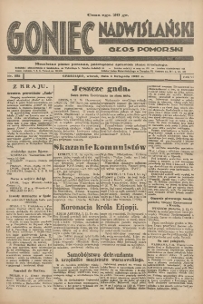 Goniec Nadwiślański: Głos Pomorski: Niezależne pismo poranne, poświęcone sprawom stanu średniego 1930.11.04 R.6 Nr255