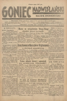 Goniec Nadwiślański: Głos Pomorski: Niezależne pismo poranne, poświęcone sprawom stanu średniego 1930.11.06 R.6 Nr257