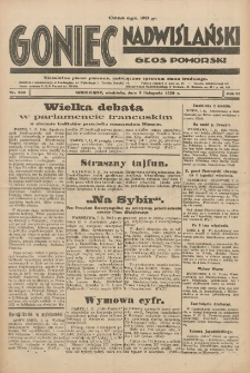 Goniec Nadwiślański: Głos Pomorski: Niezależne pismo poranne, poświęcone sprawom stanu średniego 1930.11.09 R.6 Nr260
