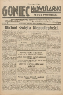 Goniec Nadwiślański: Głos Pomorski: Niezależne pismo poranne, poświęcone sprawom stanu średniego 1930.11.13 R.6 Nr263
