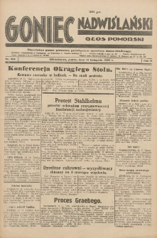 Goniec Nadwiślański: Głos Pomorski: Niezależne pismo poranne, poświęcone sprawom stanu średniego 1930.11.14 R.6 Nr264