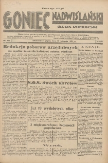 Goniec Nadwiślański: Głos Pomorski: Niezależne pismo poranne, poświęcone sprawom stanu średniego 1930.11.21 R.6 Nr270