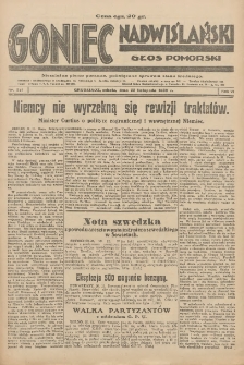 Goniec Nadwiślański: Głos Pomorski: Niezależne pismo poranne, poświęcone sprawom stanu średniego 1930.11.22 R.6 Nr271