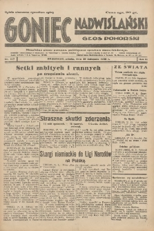 Goniec Nadwiślański: Głos Pomorski: Niezależne pismo poranne, poświęcone sprawom stanu średniego 1930.11.29 R.6 Nr277