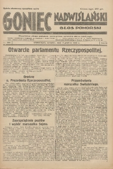Goniec Nadwiślański: Głos Pomorski: Niezależne pismo poranne, poświęcone sprawom stanu średniego 1930.12.11 R.6 Nr286