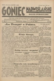 Goniec Nadwiślański: Głos Pomorski: Niezależne pismo poranne, poświęcone sprawom stanu średniego 1930.12.14 R.6 Nr289