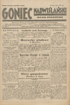 Goniec Nadwiślański: Głos Pomorski: Niezależne pismo poranne, poświęcone sprawom stanu średniego 1930.12.23 R.6 Nr296