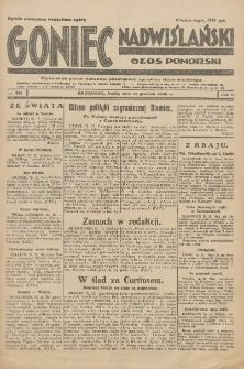 Goniec Nadwiślański: Głos Pomorski: Niezależne pismo poranne, poświęcone sprawom stanu średniego 1930.12.31 R.6 Nr301