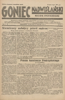 Goniec Nadwiślański: Głos Pomorski: Niezależne pismo poranne, poświęcone sprawom stanu średniego 1931.01.10 R.7 Nr7