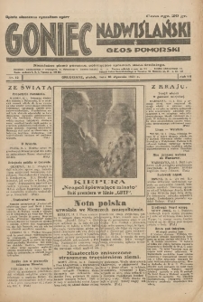 Goniec Nadwiślański: Głos Pomorski: Niezależne pismo poranne, poświęcone sprawom stanu średniego 1931.01.16 R.7 Nr12