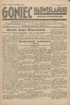 Goniec Nadwiślański: Głos Pomorski: Niezależne pismo poranne, poświęcone sprawom stanu średniego 1931.01.21 R.7 Nr16