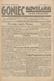 Goniec Nadwiślański: Głos Pomorski: Niezależne pismo poranne, poświęcone sprawom stanu średniego 1931.01.24 R.7 Nr19
