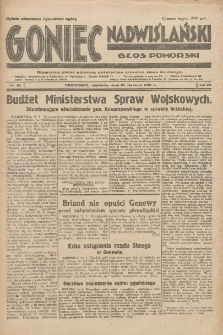 Goniec Nadwiślański: Głos Pomorski: Niezależne pismo poranne, poświęcone sprawom stanu średniego 1931.01.25 R.7 Nr20