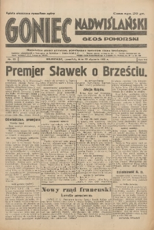 Goniec Nadwiślański: Głos Pomorski: Niezależne pismo poranne, poświęcone sprawom stanu średniego 1931.01.29 R.7 Nr23