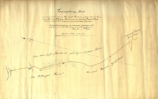 Grenzregulirung Karte von dem zwischen dem zur Herrschaft Storchnest geh&ouml;rigen Vorwerke Laune einer Seits, dem Rittergute Kankel und den b&auml;uerlich Kankeler Grundst&uuml;cken anderer Seits belegenen Gemeinschaftlichen Grenzwege. Behufs Wiederherstellung der verdunkelten Grenzstrecke AB aufgenommen im Mai 1868 durch den K&ouml;nigl. Fortschreibgs Beamten u. Regirgs Geometer J. Besig