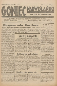 Goniec Nadwiślański: Głos Pomorski: Niezależne pismo poranne, poświęcone sprawom stanu średniego 1931.02.12 R.7 Nr34