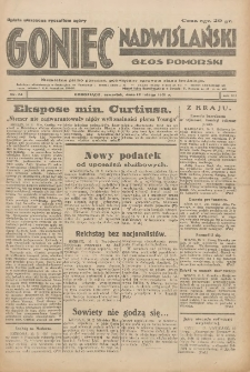 Goniec Nadwiślański: Głos Pomorski: Niezależne pismo poranne, poświęcone sprawom stanu średniego 1931.02.12 R.7 Nr34