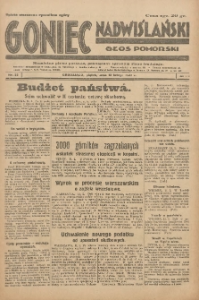 Goniec Nadwiślański: Głos Pomorski: Niezależne pismo poranne, poświęcone sprawom stanu średniego 1931.02.13 R.7 Nr35