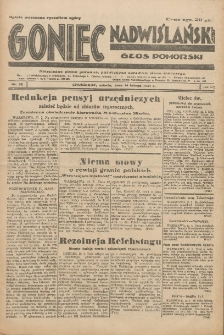 Goniec Nadwiślański: Głos Pomorski: Niezależne pismo poranne, poświęcone sprawom stanu średniego 1931.02.14 R.7 Nr36