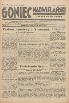Goniec Nadwiślański: Głos Pomorski: Niezależne pismo poranne, poświęcone sprawom stanu średniego 1931.02.27 R.7 Nr47