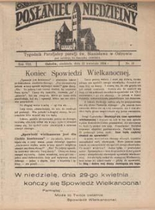 Posłaniec Niedzielny: tygodnik parafjalny parafji św. Stanisława w Ostrowie 1934.04.22 R.8 Nr16