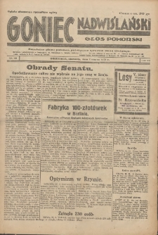 Goniec Nadwiślański: Głos Pomorski: Niezależne pismo poranne, poświęcone sprawom stanu średniego 1931.03.01 R.7 Nr49