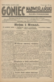 Goniec Nadwiślański: Głos Pomorski: Niezależne pismo poranne, poświęcone sprawom stanu średniego 1931.03.11 R.7 Nr57