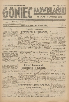 Goniec Nadwiślański: Głos Pomorski: Niezależne pismo poranne, poświęcone sprawom stanu średniego 1931.03.17 R.7 Nr62