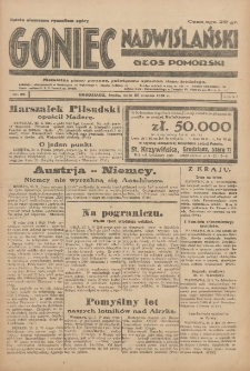Goniec Nadwiślański: Głos Pomorski: Niezależne pismo poranne, poświęcone sprawom stanu średniego 1931.03.25 R.7 Nr69