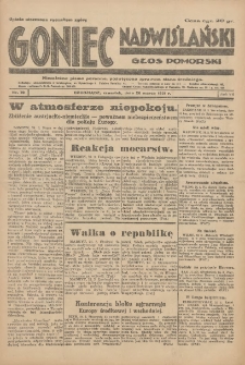 Goniec Nadwiślański: Głos Pomorski: Niezależne pismo poranne, poświęcone sprawom stanu średniego 1931.03.26 R.7 Nr70