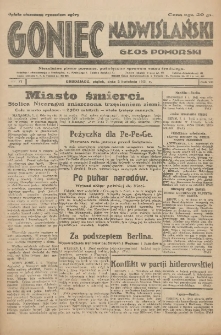 Goniec Nadwiślański: Głos Pomorski: Niezależne pismo poranne, poświęcone sprawom stanu średniego 1931.04.03 R.7 Nr77