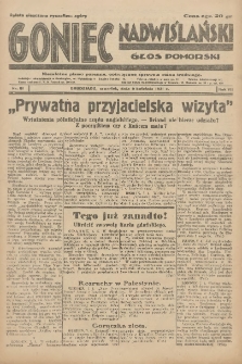 Goniec Nadwiślański: Głos Pomorski: Niezależne pismo poranne, poświęcone sprawom stanu średniego 1931.04.09 R.7 Nr81