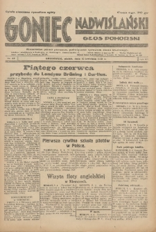 Goniec Nadwiślański: Głos Pomorski: Niezależne pismo poranne, poświęcone sprawom stanu średniego 1931.04.10 R.7 Nr82