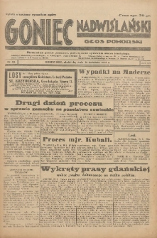 Goniec Nadwiślański: Głos Pomorski: Niezależne pismo poranne, poświęcone sprawom stanu średniego 1931.04.12 R.7 Nr84