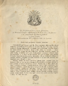 Do najprzewielebniejszych Biskup&oacute;w, do Przewielebnych i Wielebnych Proboszcz&oacute;w i Kapłan&oacute;w i do wszystkich katolik&oacute;w polskich uniżona prośba Zgromadzenia PP. Sakramentek we Lwowie