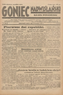 Goniec Nadwiślański: Głos Pomorski: Niezależne pismo poranne, poświęcone sprawom stanu średniego 1931.04.18 R.7 Nr89