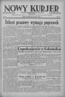 Nowy Kurjer: dziennik poświęcony sprawom politycznym i społecznym 1939.01.19 R.50 Nr15