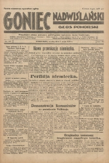 Goniec Nadwiślański: Głos Pomorski: Niezależne pismo poranne, poświęcone sprawom stanu średniego 1931.05.09 R.7 Nr107