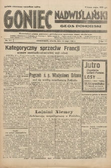 Goniec Nadwiślański: Głos Pomorski: Niezależne pismo poranne, poświęcone sprawom stanu średniego 1931.05.19 R.7 Nr114