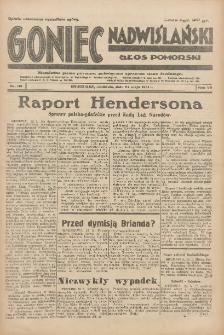 Goniec Nadwiślański: Głos Pomorski: Niezależne pismo poranne, poświęcone sprawom stanu średniego 1931.05.24 R.7 Nr119