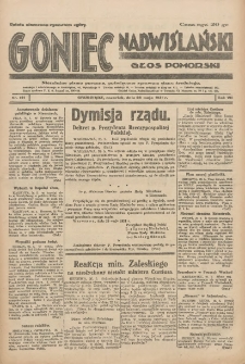 Goniec Nadwiślański: Głos Pomorski: Niezależne pismo poranne, poświęcone sprawom stanu średniego 1931.05.28 R.7 Nr121